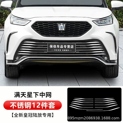 Appearance Modification Accessories, Zhongwang - crown-land-lower-middle-mesh-trim-high-quality-stainless-steel-12-pieces
