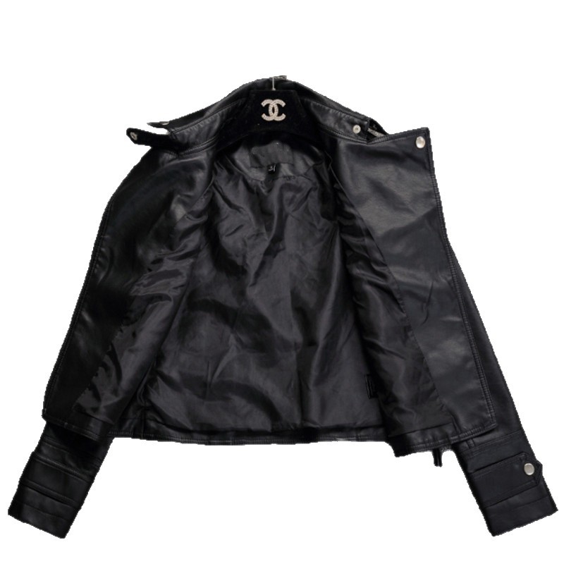 Trendy 2026 New Korean Style Black Short Pu Leather Jacket for Women, Slim Fit, Spring and Autumn Style