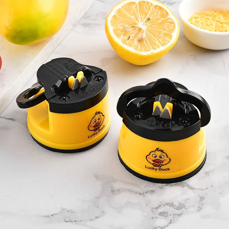 リトルイエローアヒルミニ吸盤ナイフシャープナークリエイティブナイフシャープナーキッチン用品家庭用ナイフシャープナーシャープナー|undefined