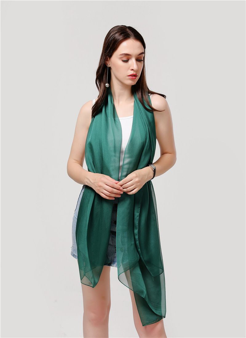 Sciarpa in tinta unita Sciarpa sottile e grande Turismo Protezione solare Decorazione Fotografia Scialle Sciarpa in crepe liscio in tinta unita_voghion.com