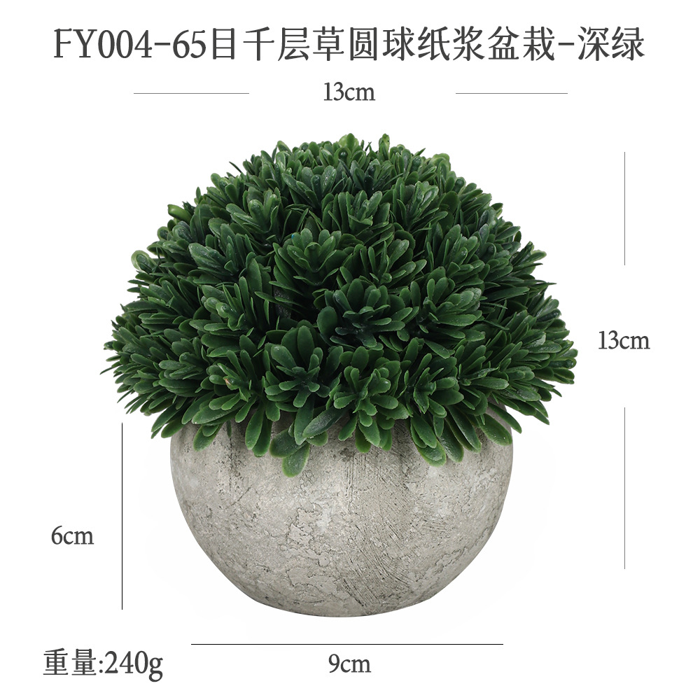 Planta Verde Artificial en Maceta de Pulpa para Decoración de Escritorio y Hogar