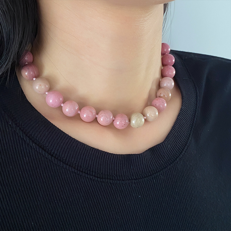 1 Piece Quantity Elegant Color Block Natural Stone Copper Necklace In Bulk