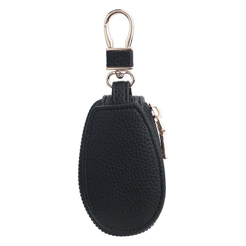 Caso clave simple de gran capacidad para hombres de alta gama que cuelga la cintura multifuncional con cremallera clave bolsa titular de la tarjeta dos en uno llave del coche