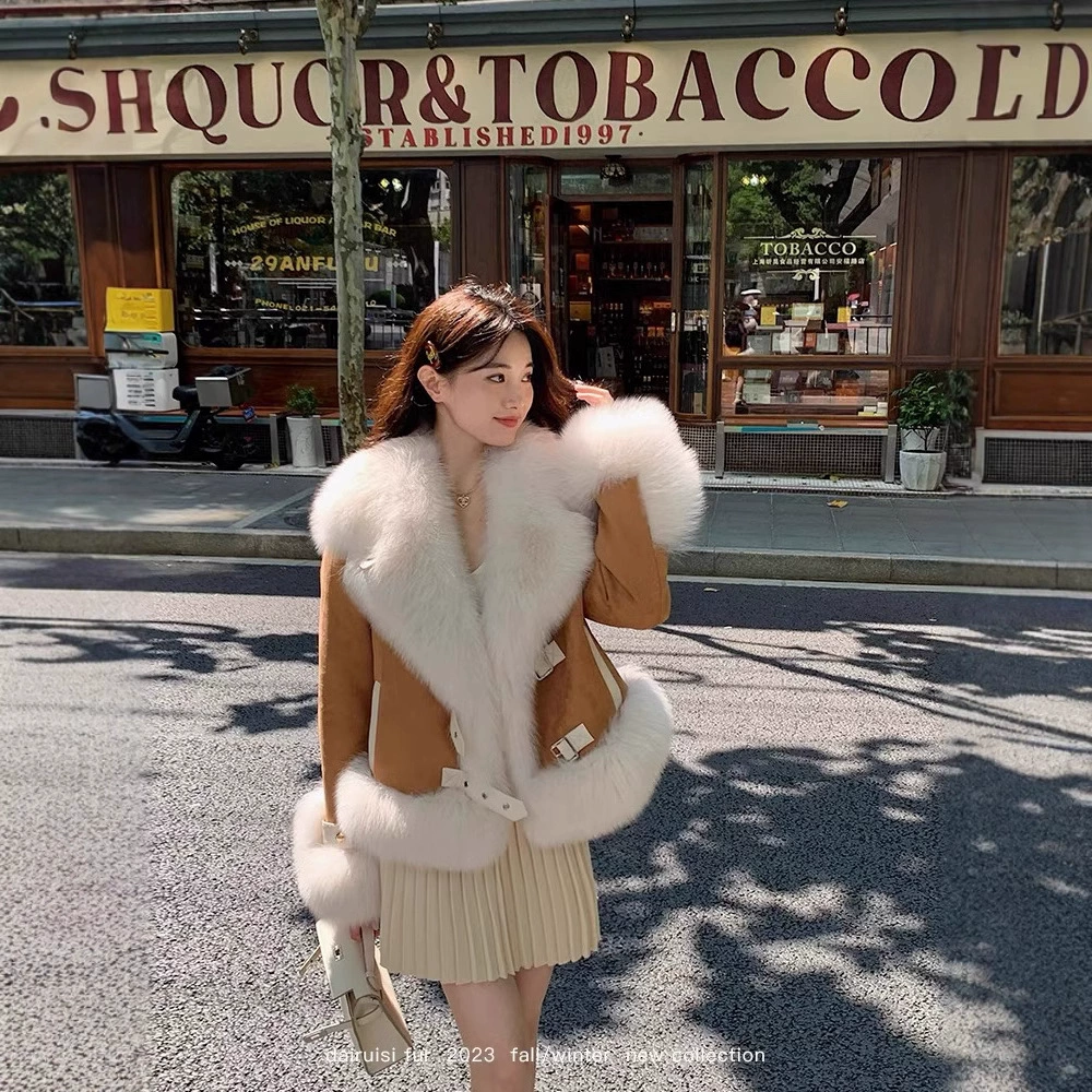 Платье Milan Weekly Winter Explosion Fox Folk Puppет Cotton Cotton Sheep Fur на Permiae Inner Bile Young Elite
