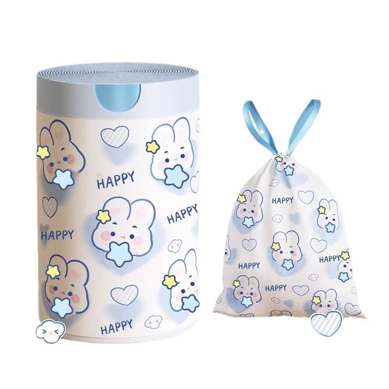 Bolsa de basura con cordón engrosada hogar rollo grande bolsa de basura portátil para dormitorio cocina y baño