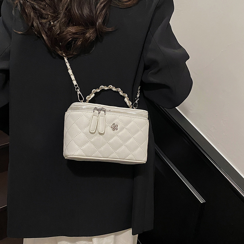 Caviar pequeña fragancia cadena de rombos bolsa cuadrada pequeña mujer 2025 nuevo bolso bandolera popular de alta gama de todos los partidos