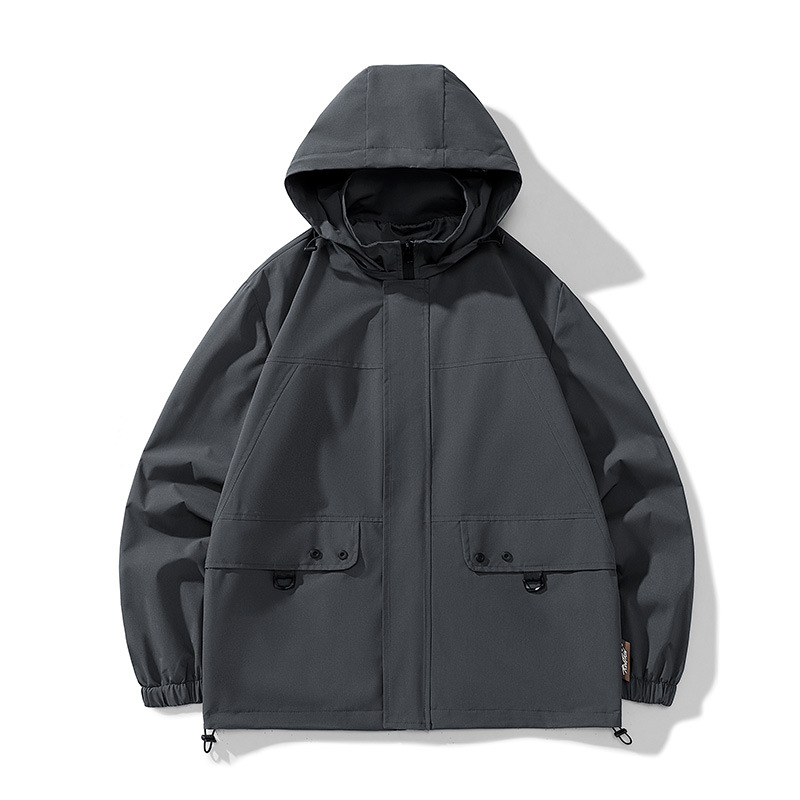 Men's Clothing men's jacket windproof and waterproof solid color windbreaker hooded sports spring and autumn couple jacket mountaineering clothes_voghion.com