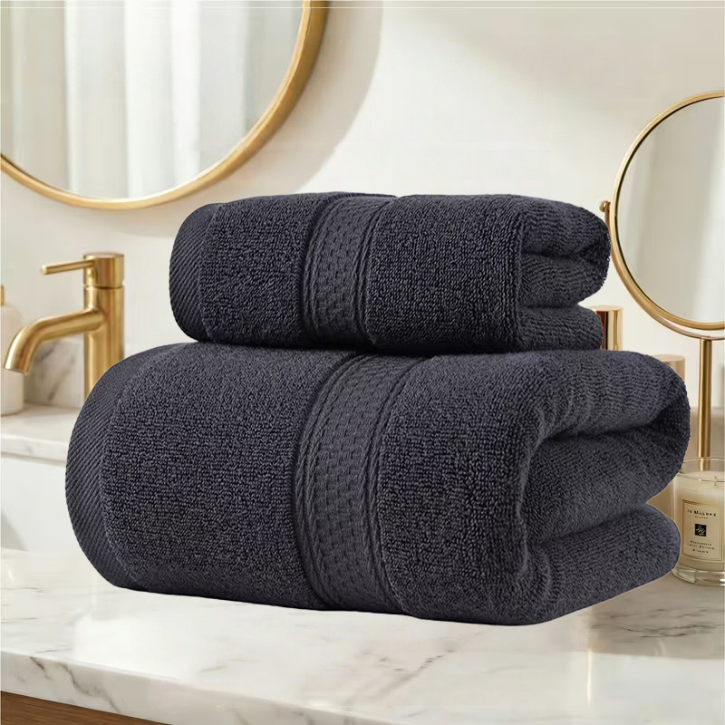 High-end thickened ancient-style design absorbent bath towel for men, dark-colored, durable face towel, dirt-resistant, premium bath towel
