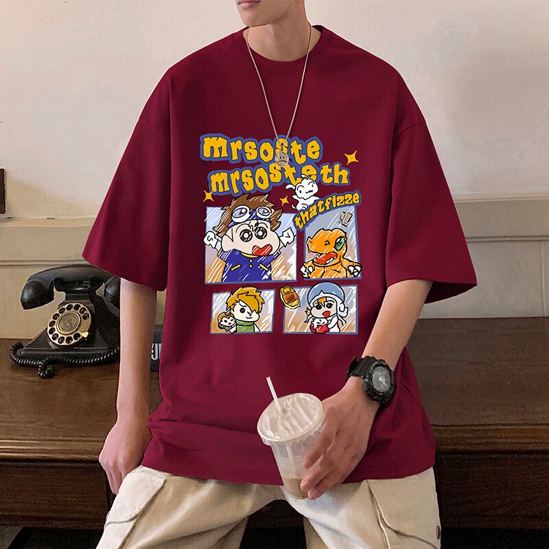 Heavy Cotton Short-sleeved T-shirt Men's Summer 2025 New Breathable Loose Top oversize American T-shirt