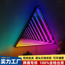 千层镜深渊灯电竞主播炫彩LED壁灯酒吧KTV网红背景墙深渊镜氛围灯