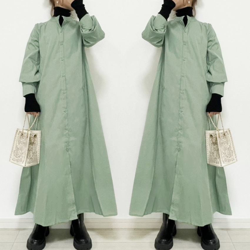 Japanese and Korean New Women's Thin Long Coat Women's dress Loose Women's Stacked Thin Jacket