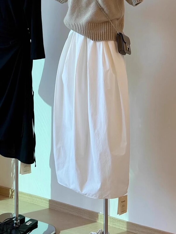深セン南友の軽い高級ハイエンド商品〜超美しい白いスカート女性用2025新しい弾性ウエストスカート|undefined
