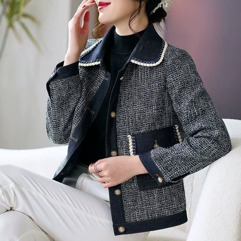 Куртка для мамы, комплект, в стиле Chanel, осенняя, 40 лет
