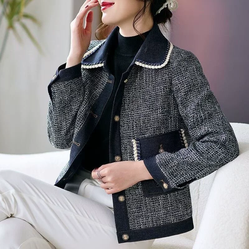 Куртка для мамы, комплект, в стиле Chanel, осенняя, 40 лет