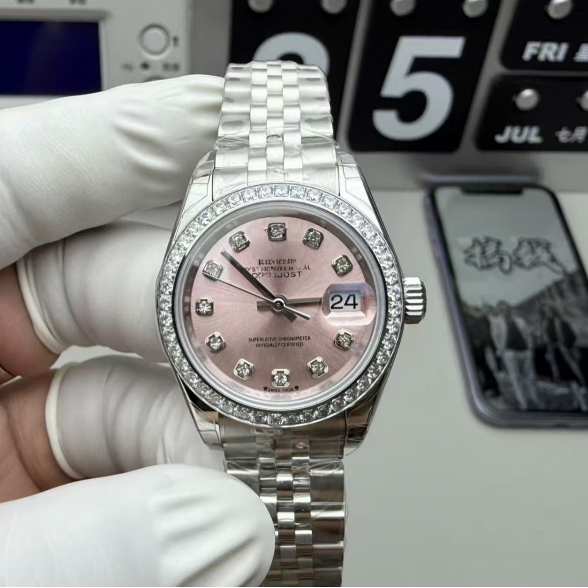 Datejust Women's Watch Diamond-Filled Starry Sky Watch Fully Automatic Quartz Watch Women's White-Collar Fashion Women's Watch