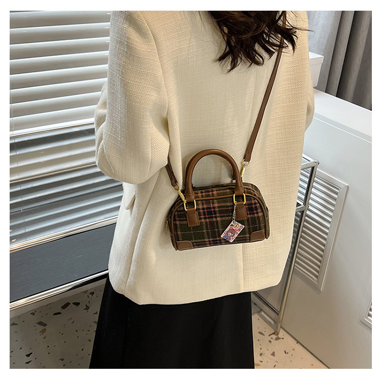Borsa a tracolla a quadri per donna, elegante borsa a spalla tartan_voghion.com