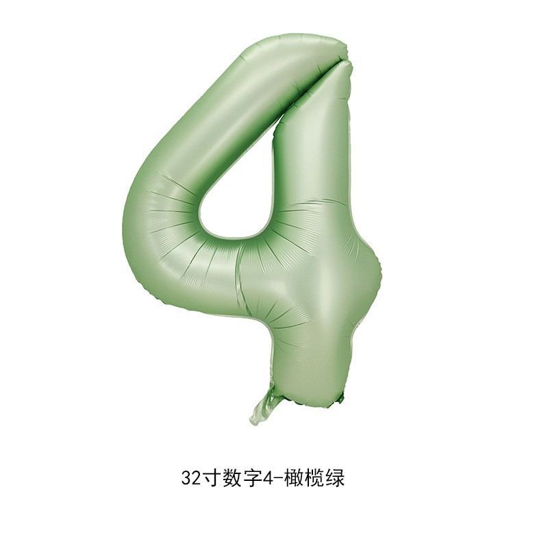 Versión estadounidense transfronteriza de 32 pulgadas verde oliva cumpleaños fiesta digital decoración de escena diseño película de aluminio papel de aluminio globo al por mayor