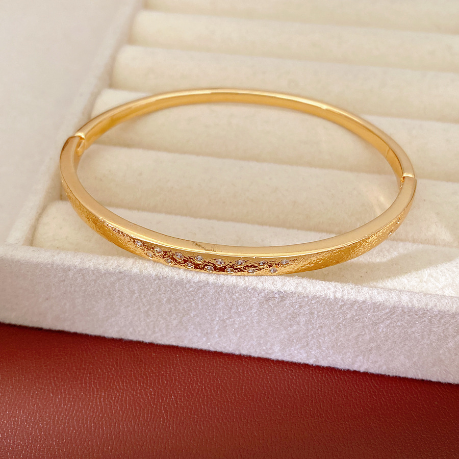 18k oro real electro galvanizado piedra plegado pulsera simple temperamento pulsera de moda ligera lujo nicho joyas de alta calidad