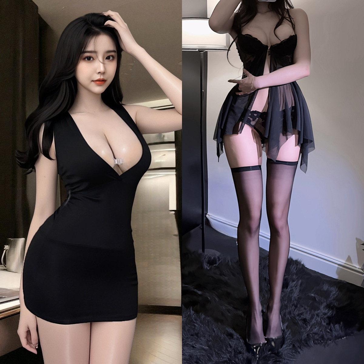 블랙+블랙 실크