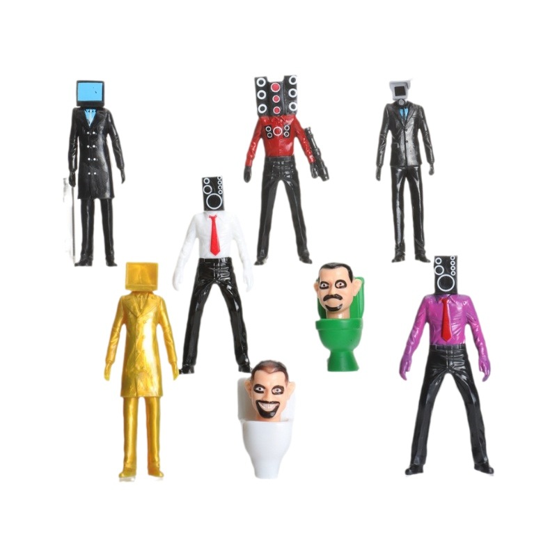 화장실 남자와 모니터 남자 장난감 손으로 만든 퍼즐 타이탄 오디오 맨 VS TV 남자 인형 모델 인형 남자와 여자