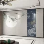 淡雅卧室3d立体中式壁布