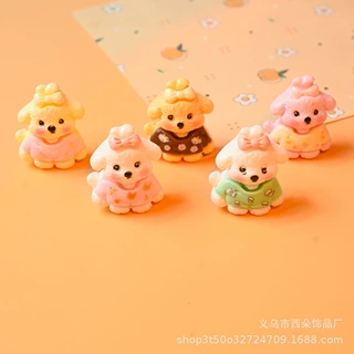 树脂卡通小狗吊坠DIY饰品配件奶油胶手工配饰可爱动物仿真微缩摆