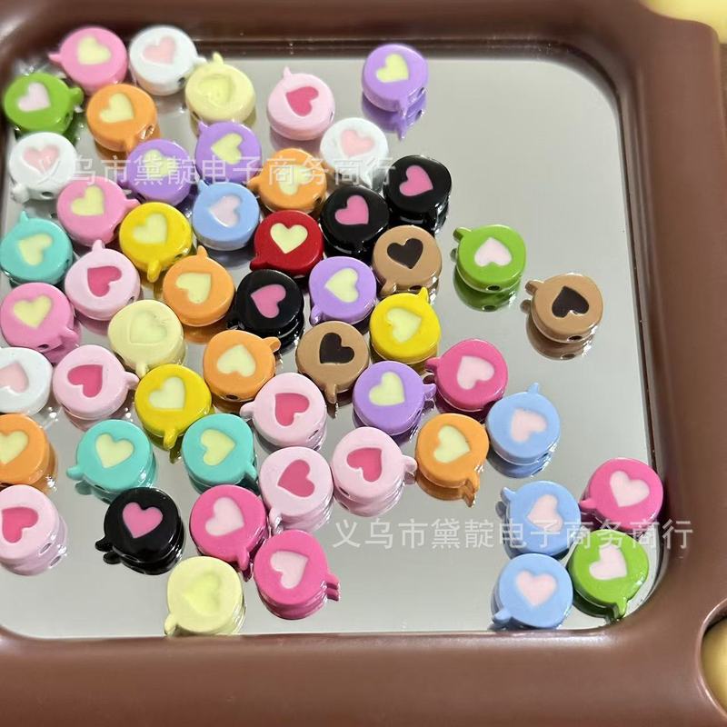ペイント合金ラブバブルフレームビーズ diy ブレスレットルースビーズバッグぶら下げ携帯電話チェーンネックレスブレスレットアクセサリー材料|undefined