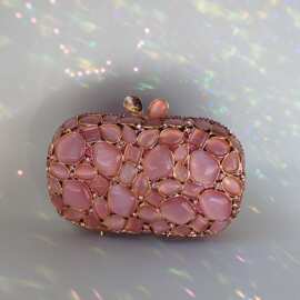 惜缘满钻贝壳晚宴手拿包水晶镂空钻石包链条单肩晚装包链条女包