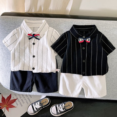 Men's Short Sleeve Set 2023 New Children's Summer Outfit Baby Two-Piece Set Boys Summer Fashion Stylish Charming