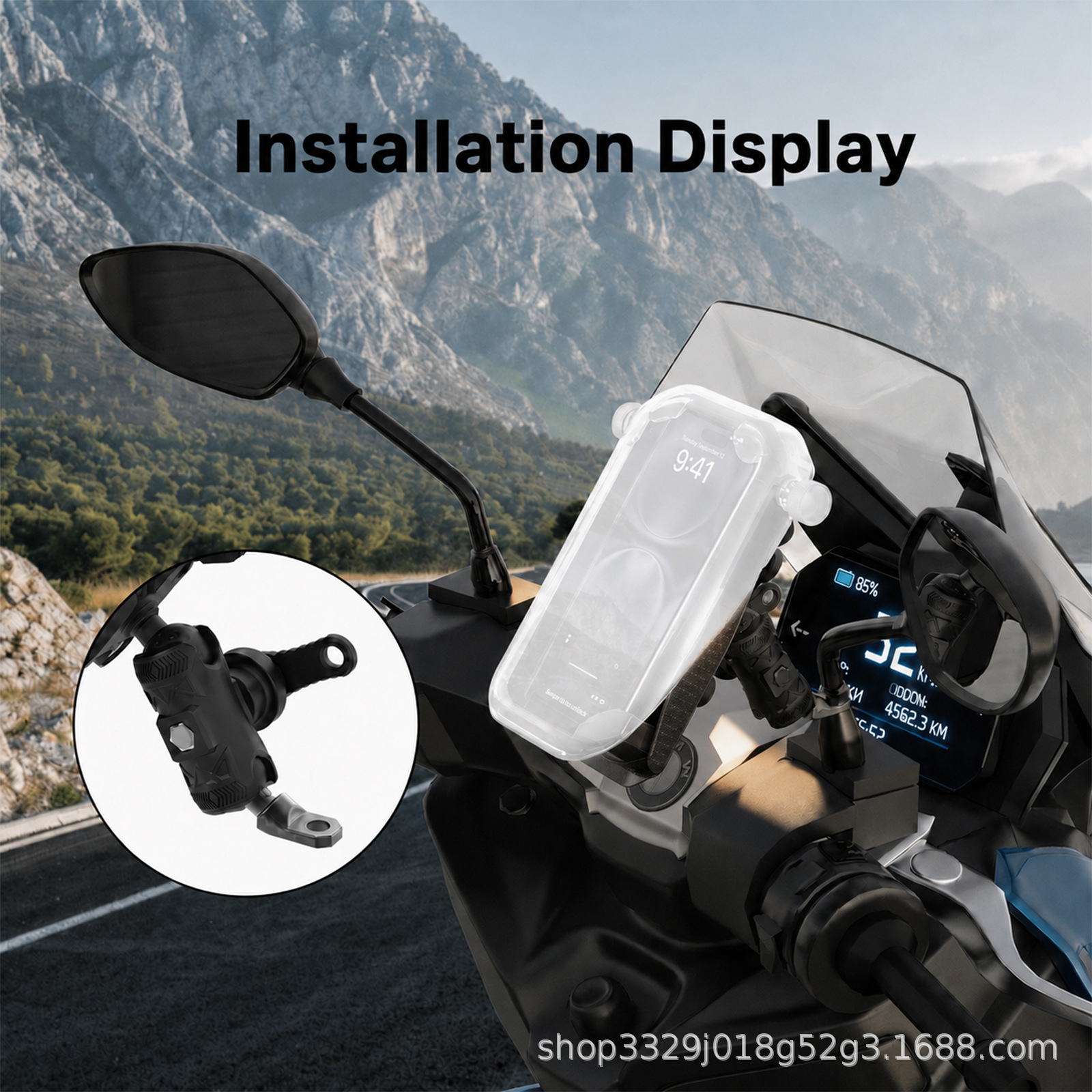 Motorcycle Shockproof Navigation Phone Holder Cross-Border Delivery Riding Outdoor Electric Vehicle Rainproof Phone Support Stand
