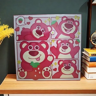 Diamond painting with frame handmade diy full diamond tile painting tools to make children's educational cartoon gift 20*20cm