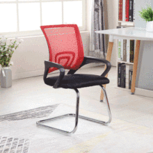 回字一体弓形办公椅办公室职员椅会议椅家用网布电脑椅子麻将椅