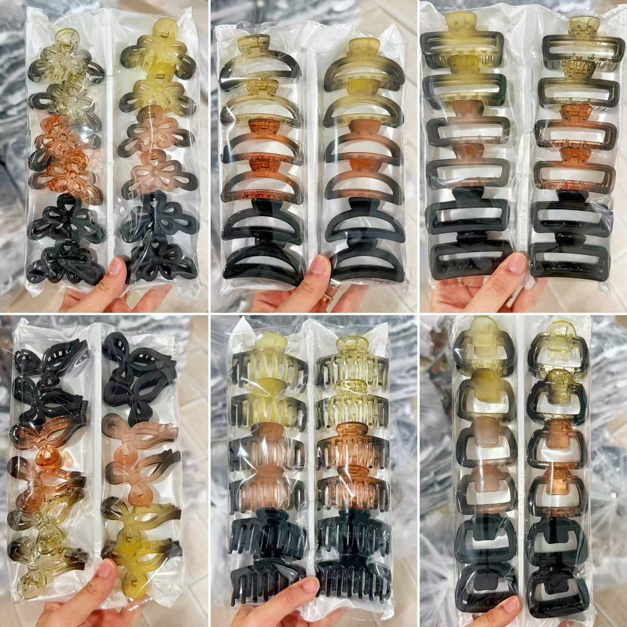Amazon transfronteriza pintura de goma de gran tamaño clip de pelo espalda Cabeza de tiburón clip de pelo volumen multi horquilla dos yuanes accesorios para el cabello al por mayor
