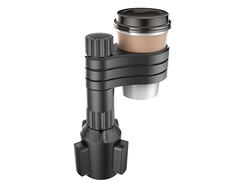 Car Water Cup Holder, Car Center Console Beverage Holder, One Tray, Two Adjustable Storage Racks, Multi-Functional 360-Degree Rotation