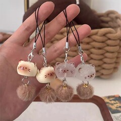 かわいいベルベット猫の携帯電話チェーンバッグペンダントバッグかわいいクリエイティブ漫画携帯ケースペンダント