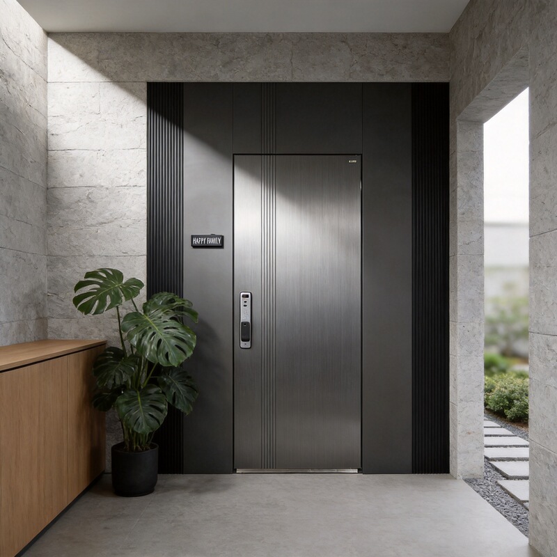 Italian-style Aluminum-wood Armored Door One-scene Carved Cast Aluminum Door Self-built Villa Entrance Door Security Door Door