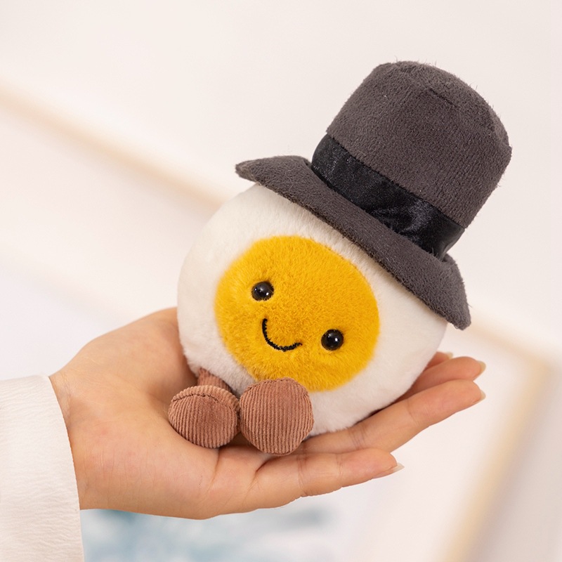 Graduation Boiled Egg Plush Toy Smiling Soft Stuffed Doll Gift_voghion.com