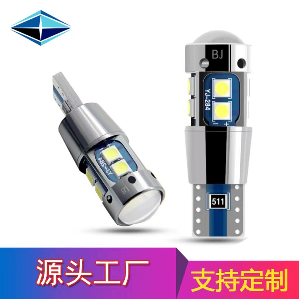 Трансграничная модификация и декодирование бесполюсного постоянного тока автомобиля T10 широкий свет автомобиля 3030 номерной знак свет светодиодный свет для чтения