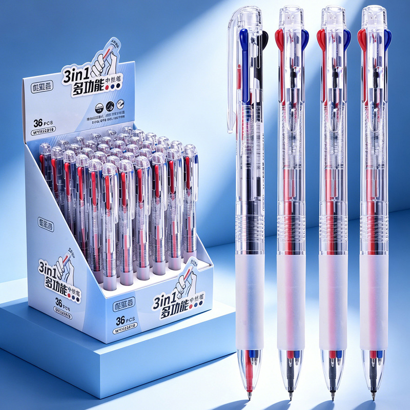 Weiyahui Three-Color Gel Pen Three-In-One Multi-Functional Student Note-Taking and Exam Practice Pen, Colorful Journaling Pen, Modular Pen Weiyahui Three-Color Gel Pen Three-In-One Multi-Functional Student Note-Taking and Exam Practice Pen, Colorful Journaling Pen, Modular Pen