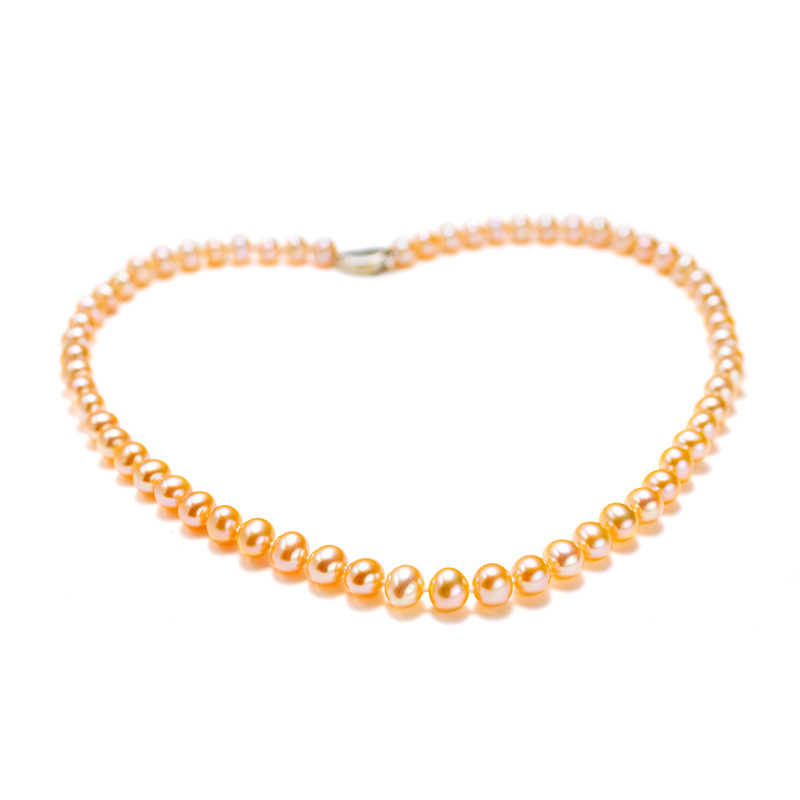 freshwater Pink Full Necklace Send mom mother-in-law festival gift Simplicity S925 Silver Buckle clavicle
