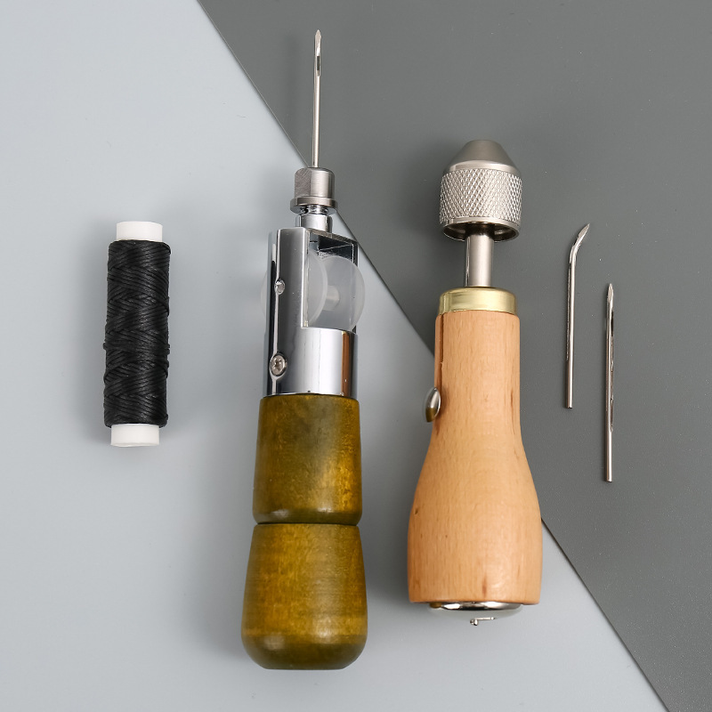 DIY皮雕工具皮革缝纫缝线器 皮革皮艺皮雕塑型器菱斩手缝机穿线器|undefined