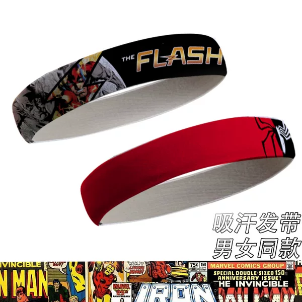 Superhero Iron Man running headband sports headband sweat-absorbent antiperspirant yoga fitness hair band sweat-guiding band