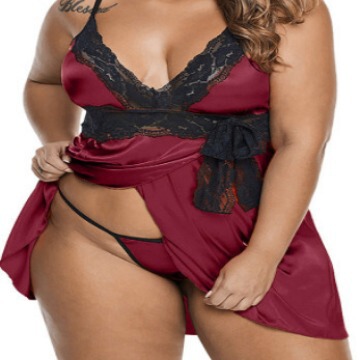 Sexy Underwear Hot Sexy Hot Fat Woman Suspender Skirt Front Split Foreign Trade Cross-border Large Size Fat Woman d164