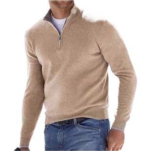 2022 popular independent station AliExpress Amazon European and American long-sleeved cashmere sweater men's bottoming shirt autumn and winter in stock