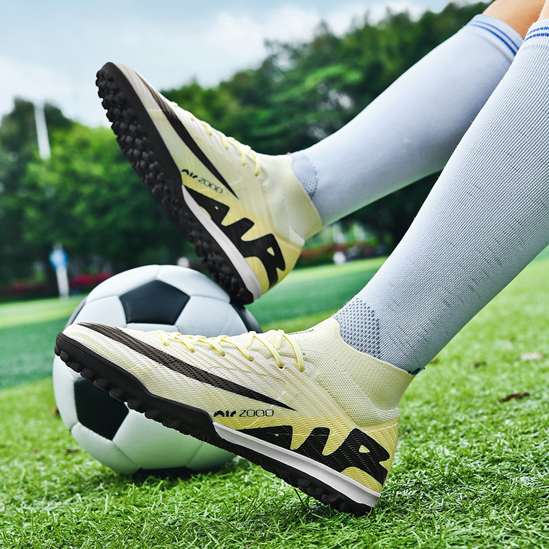 Zapatos de fútbol altos y bajos para hombres y mujeres tf clavos rotos ag clavos largos estudiantes de primaria y secundaria niños niños entrenamiento de competencia de césped artificial