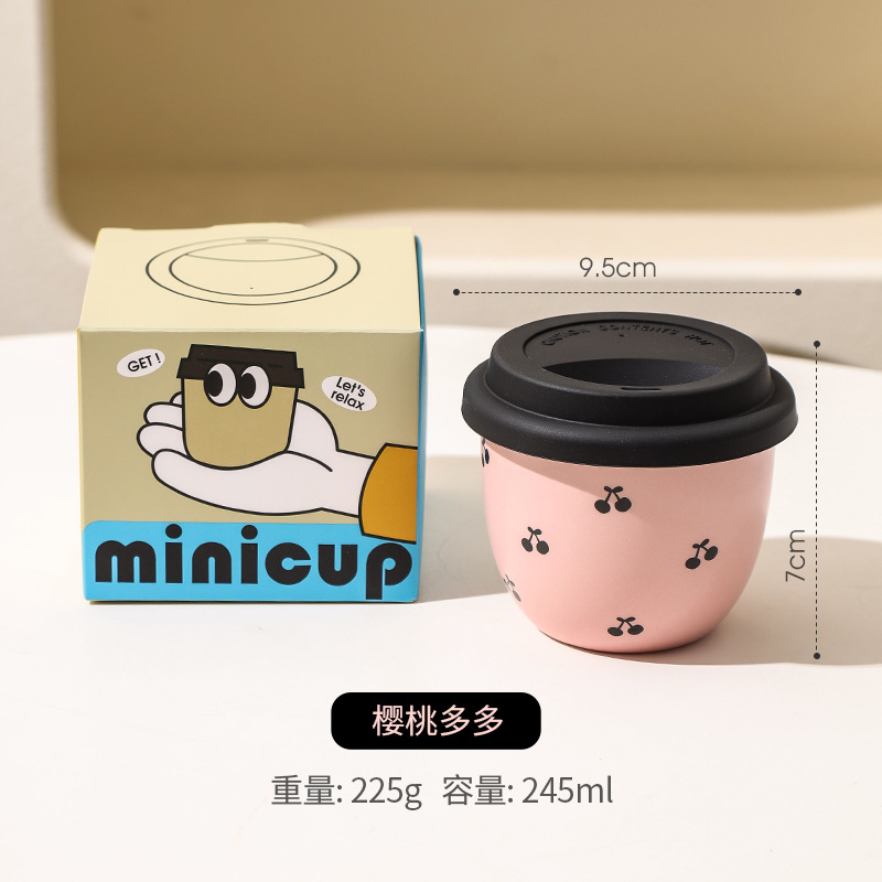 Taza de café con tapa de oficina pequeña taza doméstica de cerámica ins taza casual para dar a las chicas tazas lindas