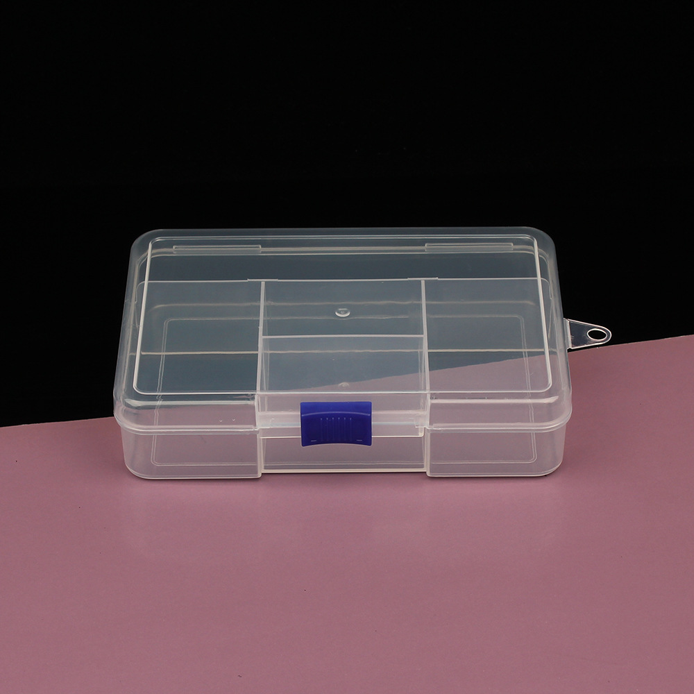 5-grid transparent plastic storage box jewelry PP parts beaded portable small box fishing gear Luya bait packaging box