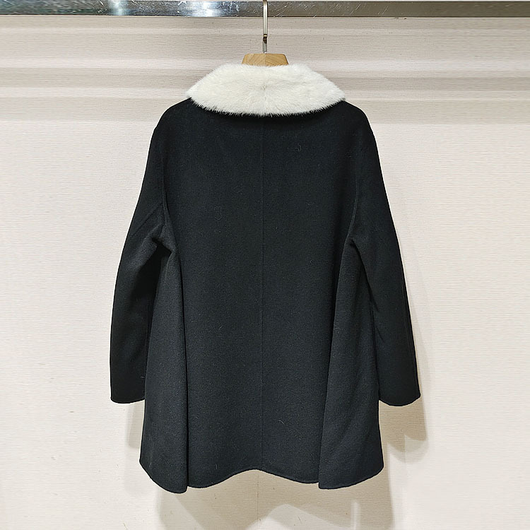 2025冬女装 XRJ7D08D毛领单排扣口袋毛呢大衣外套S250777 不支持|undefined