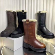 25冬季新款谬家纯羊毛雪地靴女厚底增高长筒靴子加绒加厚保暖棉鞋