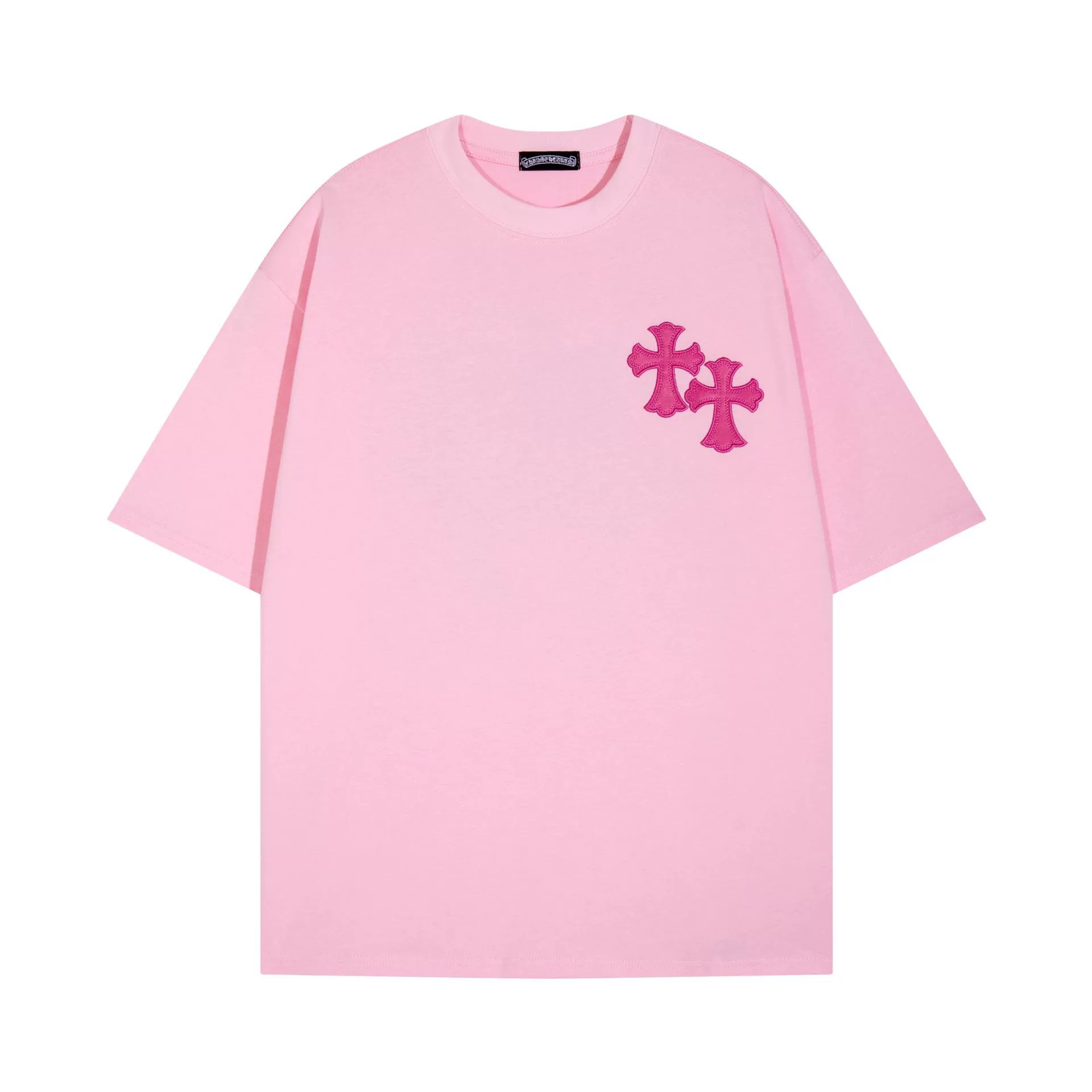 [新品正确版潮牌Chrome Hearts24ss男女纯棉十字架刺绣短袖T恤]